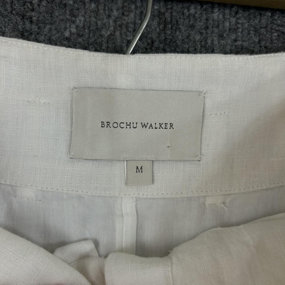 Brochu Walker Skirt Medium Teagan Button Front Linen Midi Summer Resort Preppy - Picture 7 of 12